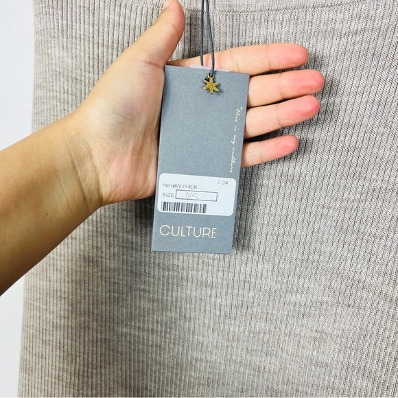 Colture 100% Merino Wool Cuagathe Tube Cream Ribbed Maxi Pencil Skirt Women XS - Picture 5 of 14